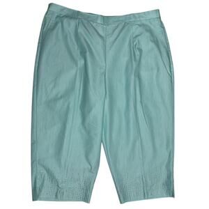 Alfred Dunner 22W Capri Pants Mint Green Traditional Fit Comfort Waist Pull-On